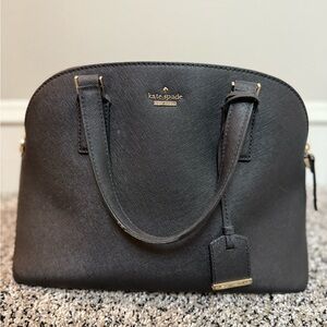 Kate Spade Black Satchel with Gold Accents